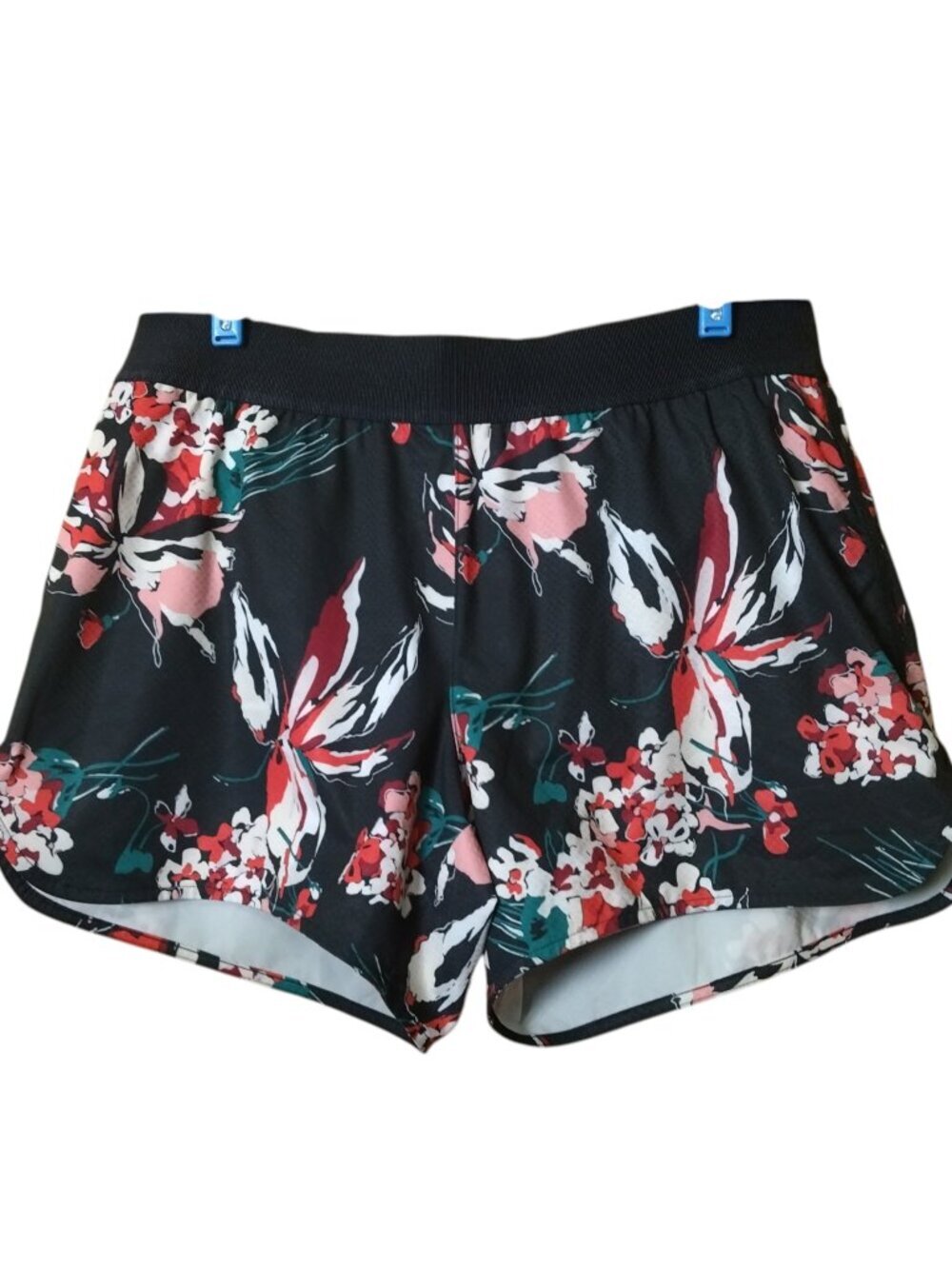 Derek Lam 10C Athleta Size large Floral Lined Running Shorts Activewear Pull On